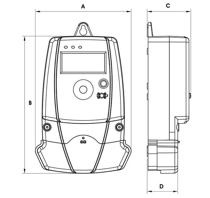 EC25TP Aktif/Reaktif Elektrik Sayacı Kroki